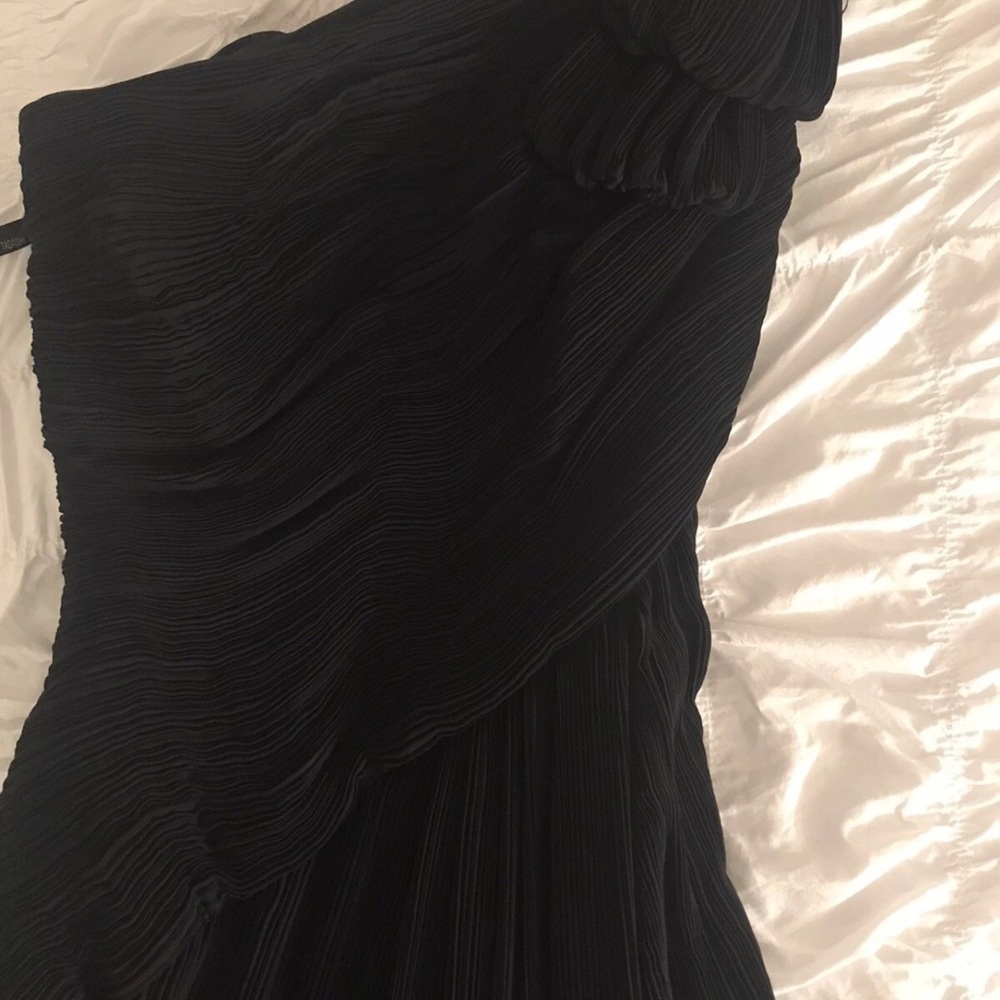 Tadashi Shoji Elegant One Shoulder Black Dress